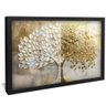 quadro folhas em ouro e branco preto reflexo
