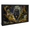 quadro pantera na floresta preto