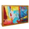 quadro tintas abstratas em canvas dourado