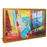 quadro tintas abstratas em canvas dourado reflexo