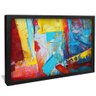 quadro tintas abstratas em canvas preto