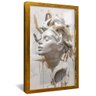 quadro medusa em gesso e ouro dourado reflexo