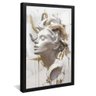 quadro medusa em gesso e ouro preto reflexo