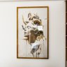 1 quadro medusa em gesso e ouro dourado
