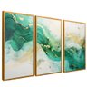 quadro trio esmeralda e ouro dourado