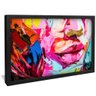 quadro pintura labios femenino preto