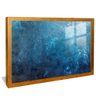 quadro pinceladas azul profundo dourado reflexo