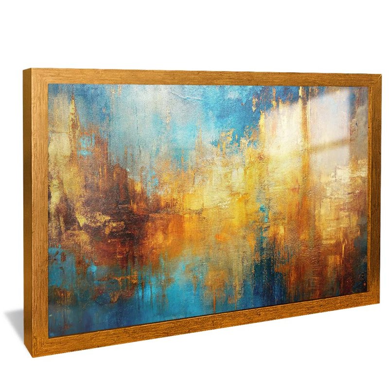 quadro pintura rustica e dourado dourado reflexo