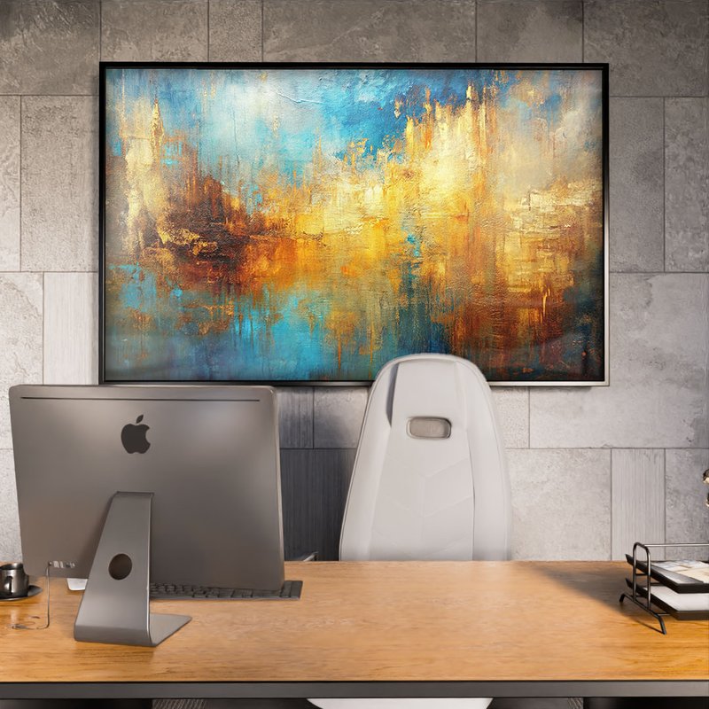 2 quadro pintura rustico e dourado dourado