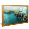 quadro paisagem mar e penhasco dourado reflexo