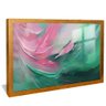 quadro pintura pasta verde rosa dourado reflexo