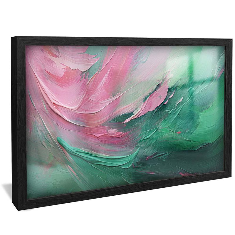 quadro pintura pasta verde rosa preto reflexo