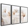 quadro trio floral branco preto reflexo
