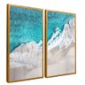 quadro duo mar e ondas dourado reflexo