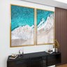 2 quadro duo mar e ondas dourado