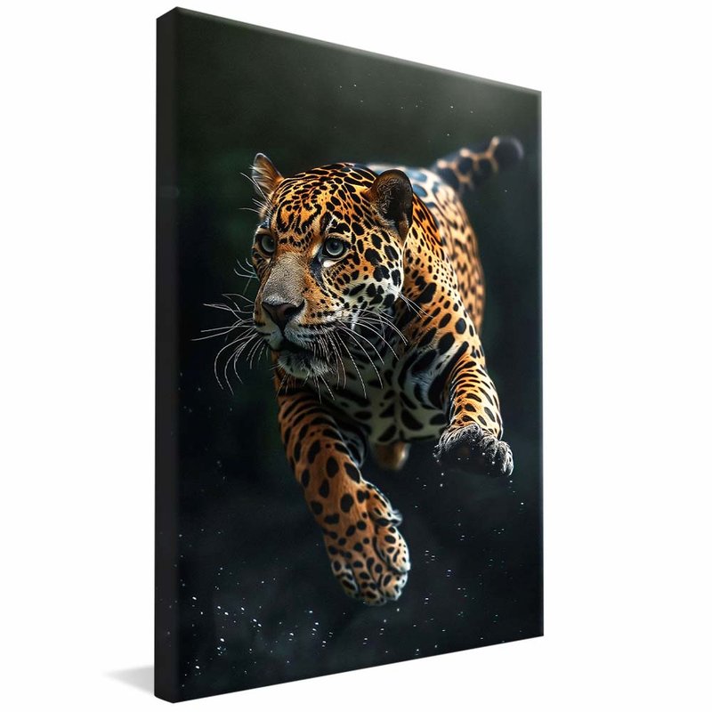 quadro jaguar no ataque borda infinita