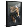 quadro jaguar no ataque preto reflexo