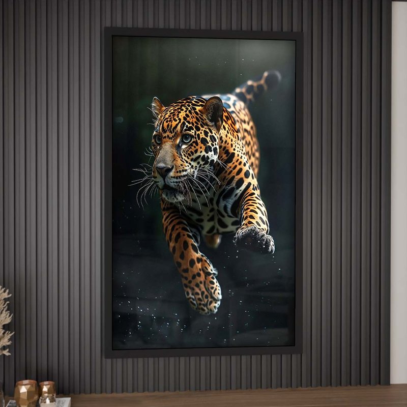 1 quadro jaguar no ataque preto