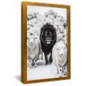 quadro leao negro e ovelhos dourado