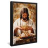 quadro jesus partindo o pao preto