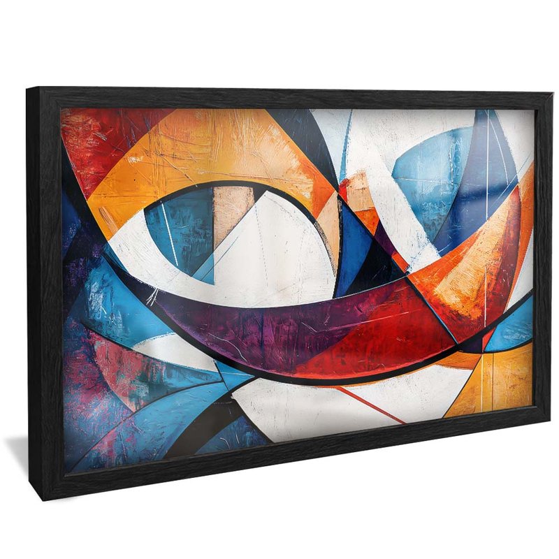 quadro geometrias abstrada preto reflexo