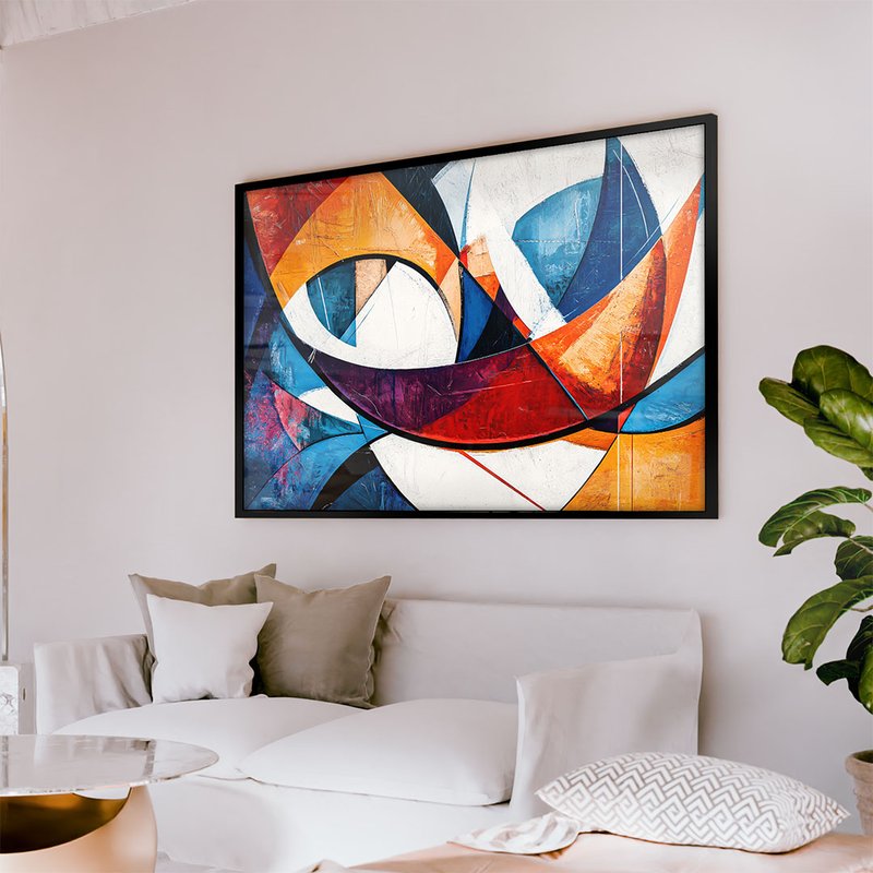 1 quadro geometrias abstratas preto