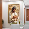 1 quadro jesus abencoa o pao dourado