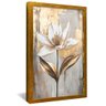 quadro flor pintura oleo dourado