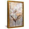 quadro flor pintura oleo dourado reflexo