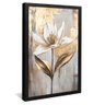 quadro flor pintura oleo preto