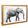 quadro elefante em preto e branco dourado reflexo