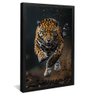 quadro onca pintada no ataque preto