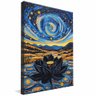 quadro pintura flor de lotus negra borda infinita