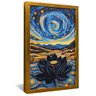 quadro pintura flor de lotus negra dourado