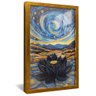 quadro pintura flor de lotus negra dourado reflexo