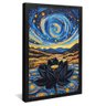 quadro pintura flor de lotus negra preto