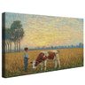 quadro pintura em oleo menino e pasto borda infinita