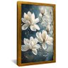 quadro magnolias ao luar dourado