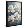 quadro magnolias ao luar preto reflexo