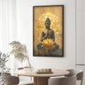 1 quadro buda e lotus preto