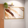 1 quadro abstrato em pasto marrom dourado