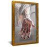 quadro mao de jesus dourado reflexo