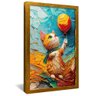 quadro gatinho no pasto dourado