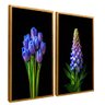 quadro duo lupino roxo dourado