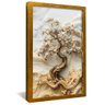 quadro arvore e ceramica dourado
