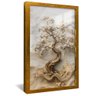 quadro arvore e ceramica dourado reflexo