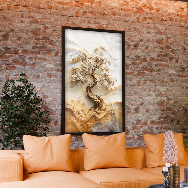 2 quadro arvore e ceramica preto