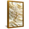 quadro sakura branca em ceramica dourado