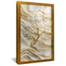 quadro sakura branca em ceramica dourado reflexo