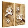 quadro duo magnolias ouro dourado